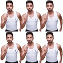 RANJIT Smart Men's Cotton Vest White Sleeveless Pack Of 6 