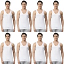 INNERO -  Men's Cotton Vest White Sleeveless Pack Of 8