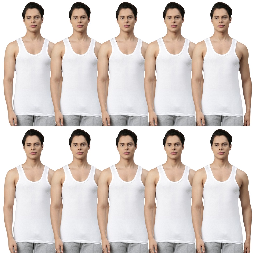 INNERO -  Men's Cotton Vest White Sleeveless Pack Of 10