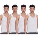 LUX Venus Men's Cotton Vest White Sleeveless Pack Of 4