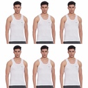 LUX Venus Men's Cotton Vest White Sleeveless Pack Of 6