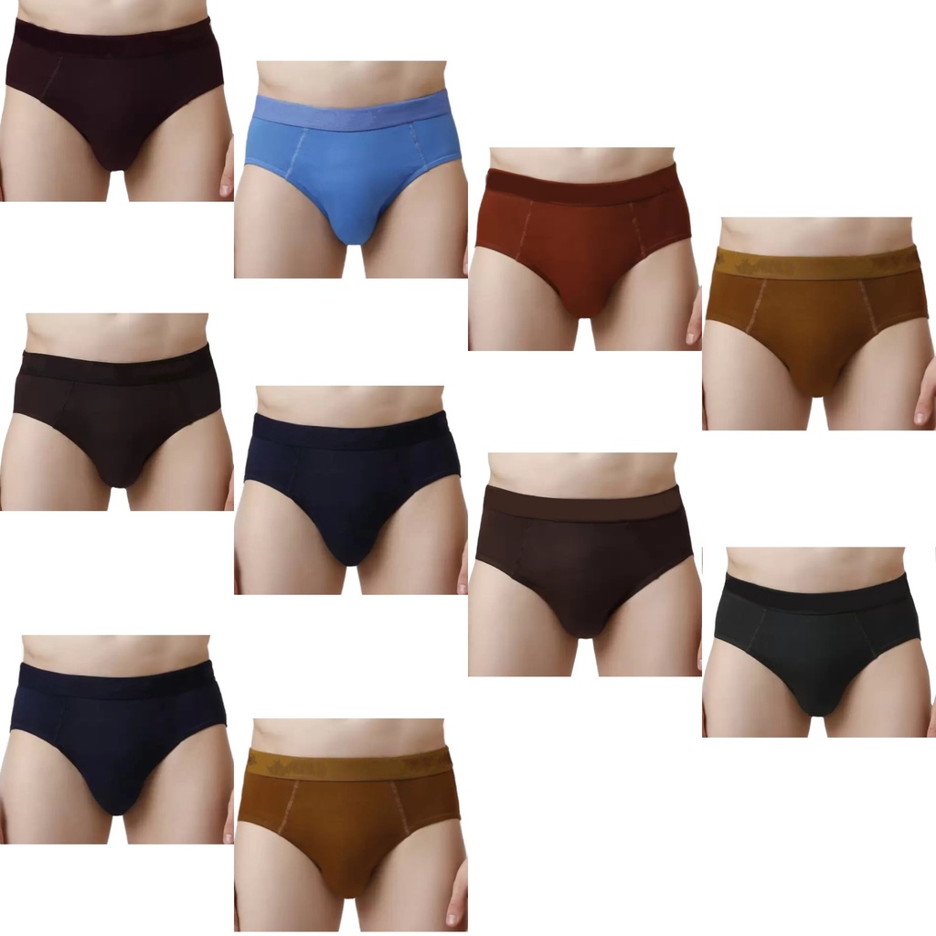 INNERO Avzee Gold Brief For Mens - Pack Of 10 (Outer Elastic)