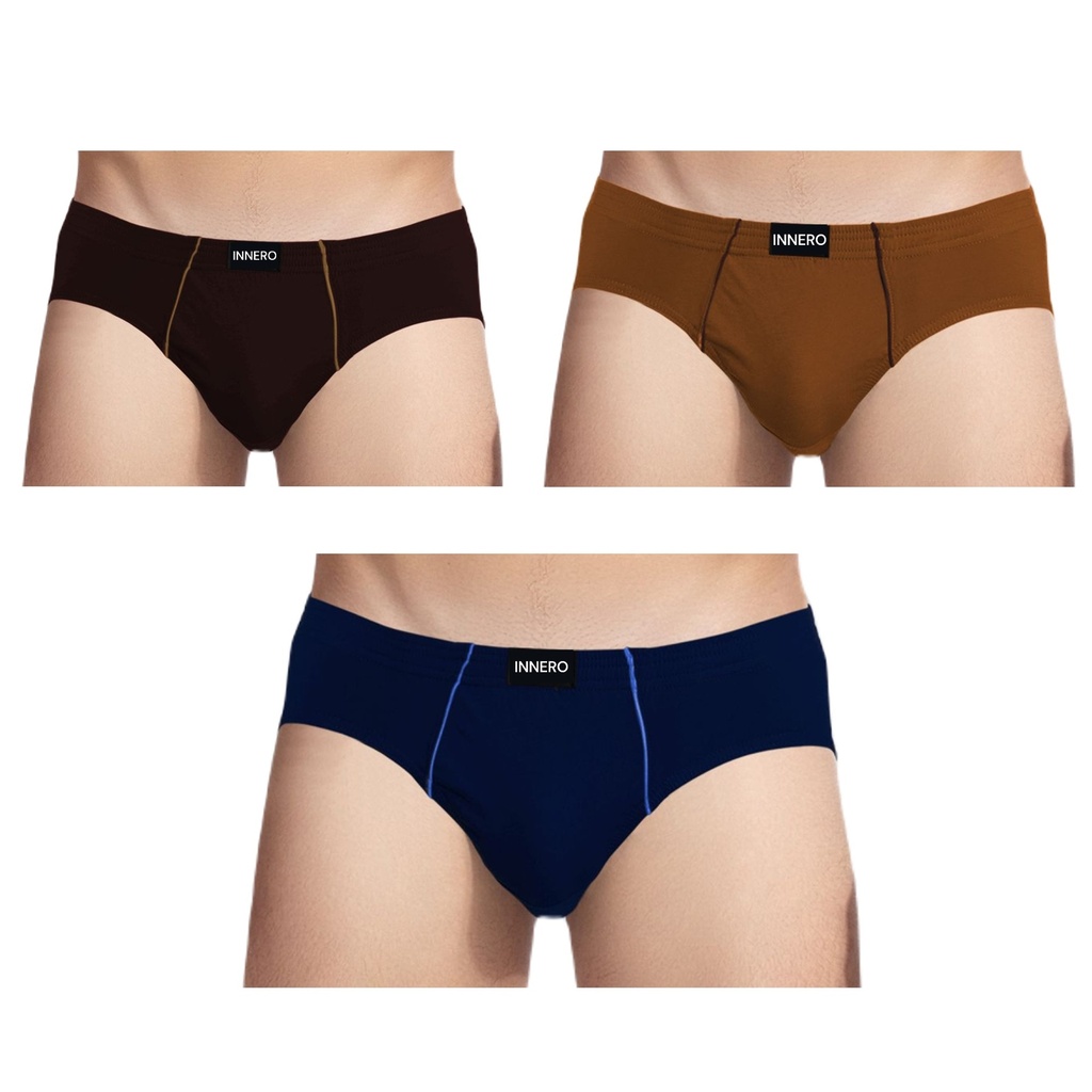 INNERO Men's Brief Underwear Pack Of 3