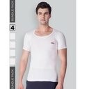 Lux Venus Men's Vest White With Short Sleeve Pack Of 4