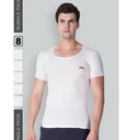 Lux Venus Men's Vest White With Short Sleeve Pack Of 8