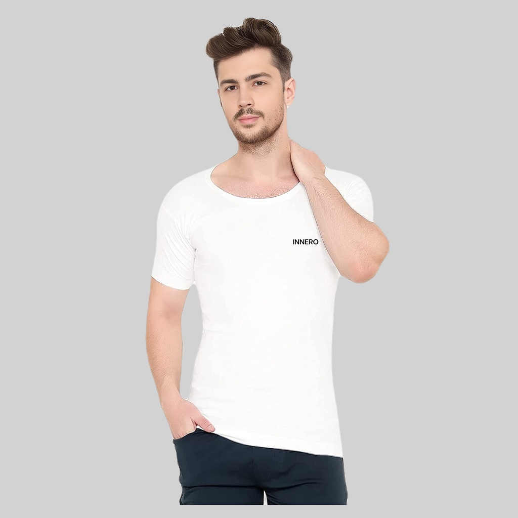 Men's Vest White Short Sleeve Pack Of 1