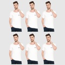 Men's Vest White Short Sleeve Pack Of 6