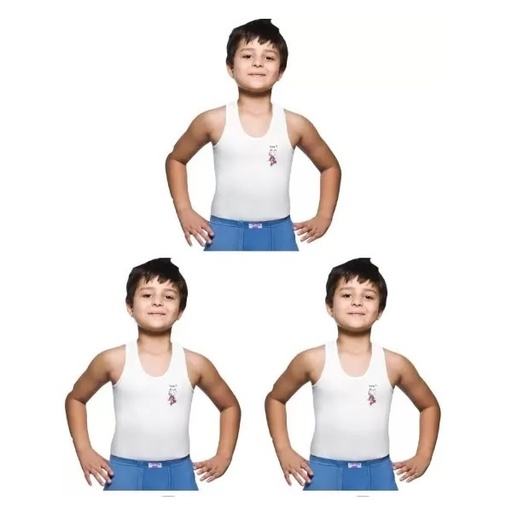 Lux Venus Kids Vest White Sleeveless Pack Of 3