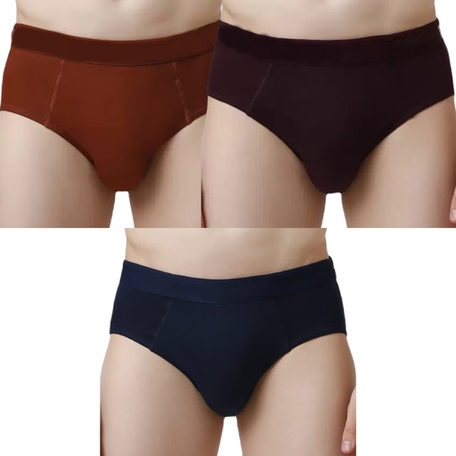 INNERO Avzee Gold Brief For Mens - Pack Of 3 (Outer Elastic)