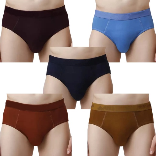 INNERO Avzee Gold Brief For Mens - Pack Of 5 (Outer Elastic)